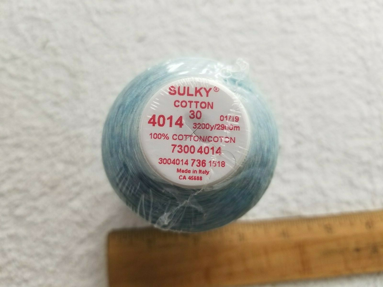 New, Ocean Blue Sulky 30wt Cotton Thread Jumbo Cone (3200yds), 4014